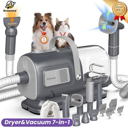 【Geoorood】 Geoorood Dog Grooming All-In-One Kit with Vacuum Brush 2.5L Large Pog, Stainless Steel Blades Lightweight Design 13Kpa Suction Force Portable Cleaning Set #Tiktokshopjumpstartsale