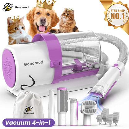 【Geoorood】 Geoorood Dog Grooming All-In-One Kit with Vacuum Brush 2.5L Large Pog, Stainless Steel Blades Lightweight Design 13Kpa Suction Force Portable Cleaning Set #Tiktokshopjumpstartsale