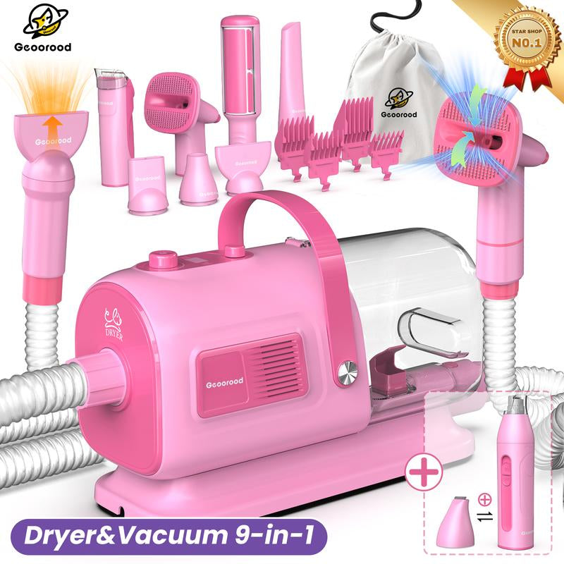 【Geoorood】 Geoorood Dog Grooming All-In-One Kit with Vacuum Brush 2.5L Large Pog, Stainless Steel Blades Lightweight Design 13Kpa Suction Force Portable Cleaning Set #Tiktokshopjumpstartsale