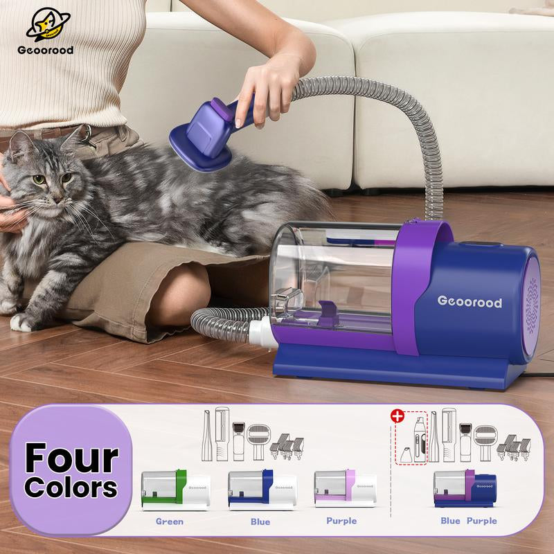 【Geoorood】 Geoorood Dog Grooming All-In-One Kit with Vacuum Brush 2.5L Large Pog, Stainless Steel Blades Lightweight Design 13Kpa Suction Force Portable Cleaning Set #Tiktokshopjumpstartsale