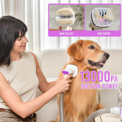 【Geoorood】 Geoorood Dog Grooming All-In-One Kit with Vacuum Brush 2.5L Large Pog, Stainless Steel Blades Lightweight Design 13Kpa Suction Force Portable Cleaning Set #Tiktokshopjumpstartsale