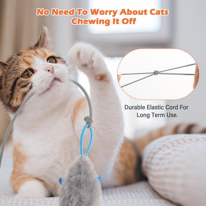 HAPPYCODE Electric Cat Teaser with Remote, Interactive Pet Toy, Rechargeable Door Clip Design, Dual Modes --- 360° Rotation and Irregular Jumping, Stimulates Mind & Body,Cat Toys, Cat Stuff Bird Cat Stuff Cat Toys,Christmas Gifts,Interactive Cat Toy