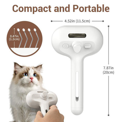 Steam Brush for Pets Long Short Haired, 3-In-1 Spray Dematting Comb with One-Button Clean, Grooming Tool for Small Animals