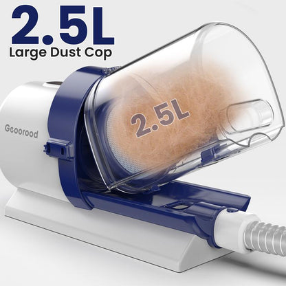 【Geoorood】 Geoorood Dog Grooming All-In-One Kit with Vacuum Brush 2.5L Large Pog, Stainless Steel Blades Lightweight Design 13Kpa Suction Force Portable Cleaning Set #Tiktokshopjumpstartsale
