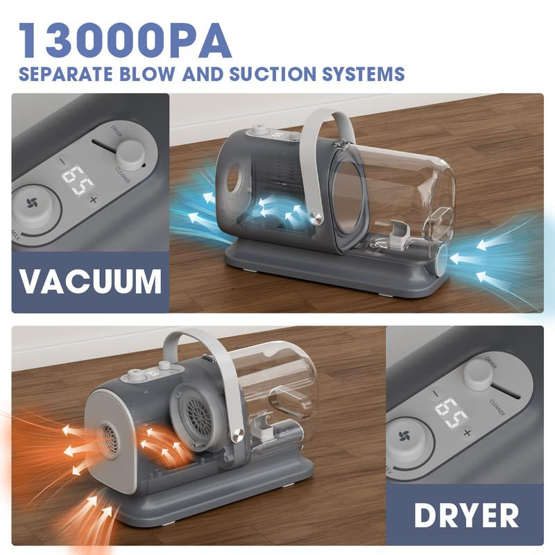 【Geoorood】 Geoorood Dog Grooming All-In-One Kit with Vacuum Brush 2.5L Large Pog, Stainless Steel Blades Lightweight Design 13Kpa Suction Force Portable Cleaning Set #Tiktokshopjumpstartsale