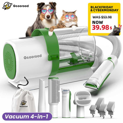 【Geoorood】 Geoorood Dog Grooming All-In-One Kit with Vacuum Brush 2.5L Large Pog, Stainless Steel Blades Lightweight Design 13Kpa Suction Force Portable Cleaning Set #Tiktokshopjumpstartsale