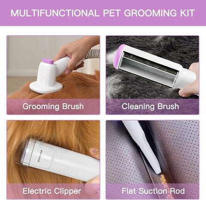 【Geoorood】 Geoorood Dog Grooming All-In-One Kit with Vacuum Brush 2.5L Large Pog, Stainless Steel Blades Lightweight Design 13Kpa Suction Force Portable Cleaning Set #Tiktokshopjumpstartsale
